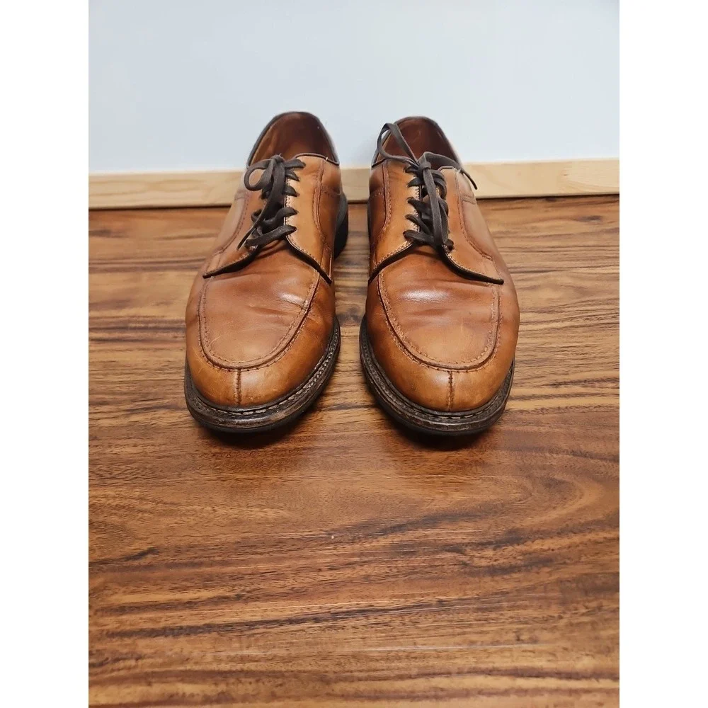 Allen Edmonds Wilbert Mens 11 D Brown Leather Derby Split Toe Dress Shoes USA